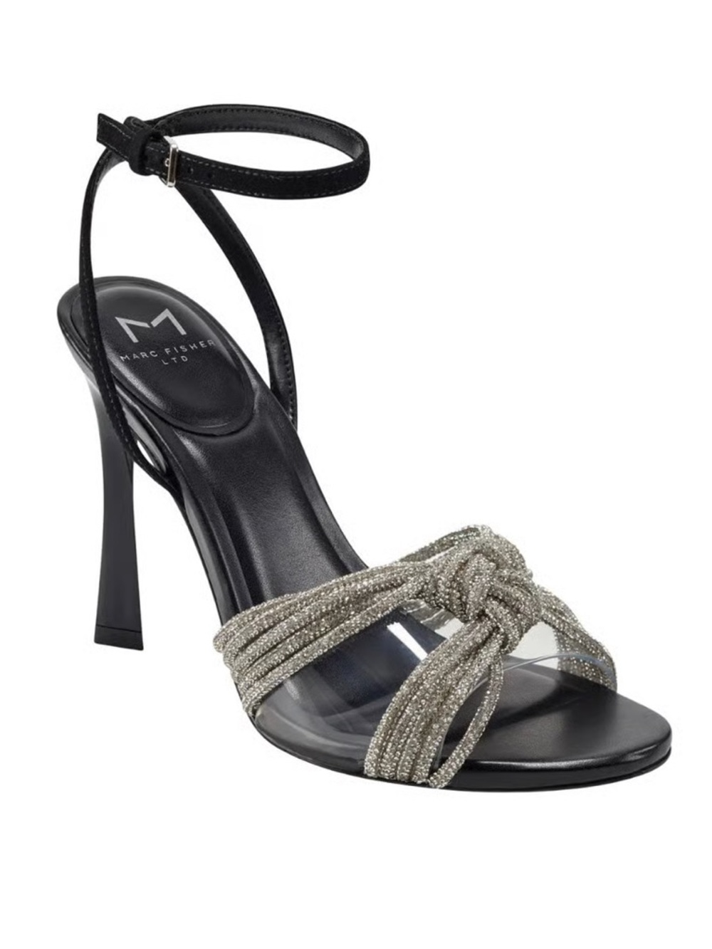 Marc Fisher LTD Canellie Black Stilettos with Silver Knot Detail